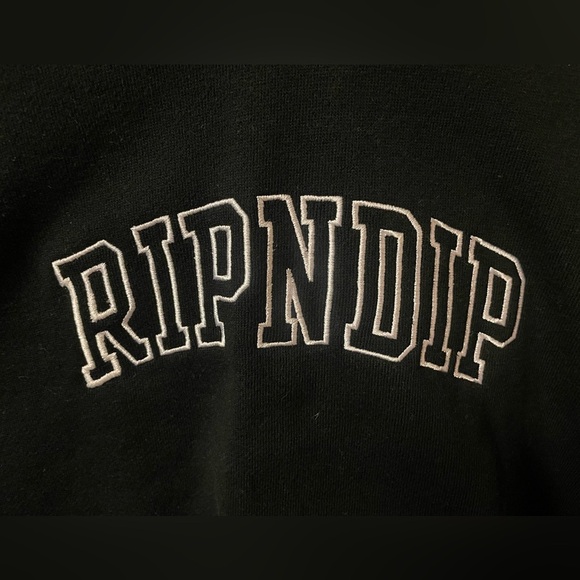NWT RipNDip Cropped Black Hoodie | Embroidered Logo | Size XS - Picture 2 of 5
